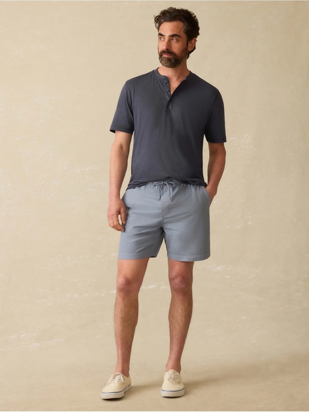Faherty Essential Drawstring Short – Flintstone – XS